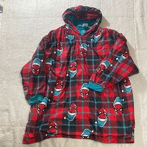 Marvel Spiderman- Plaid Kids Oversized Hoodie